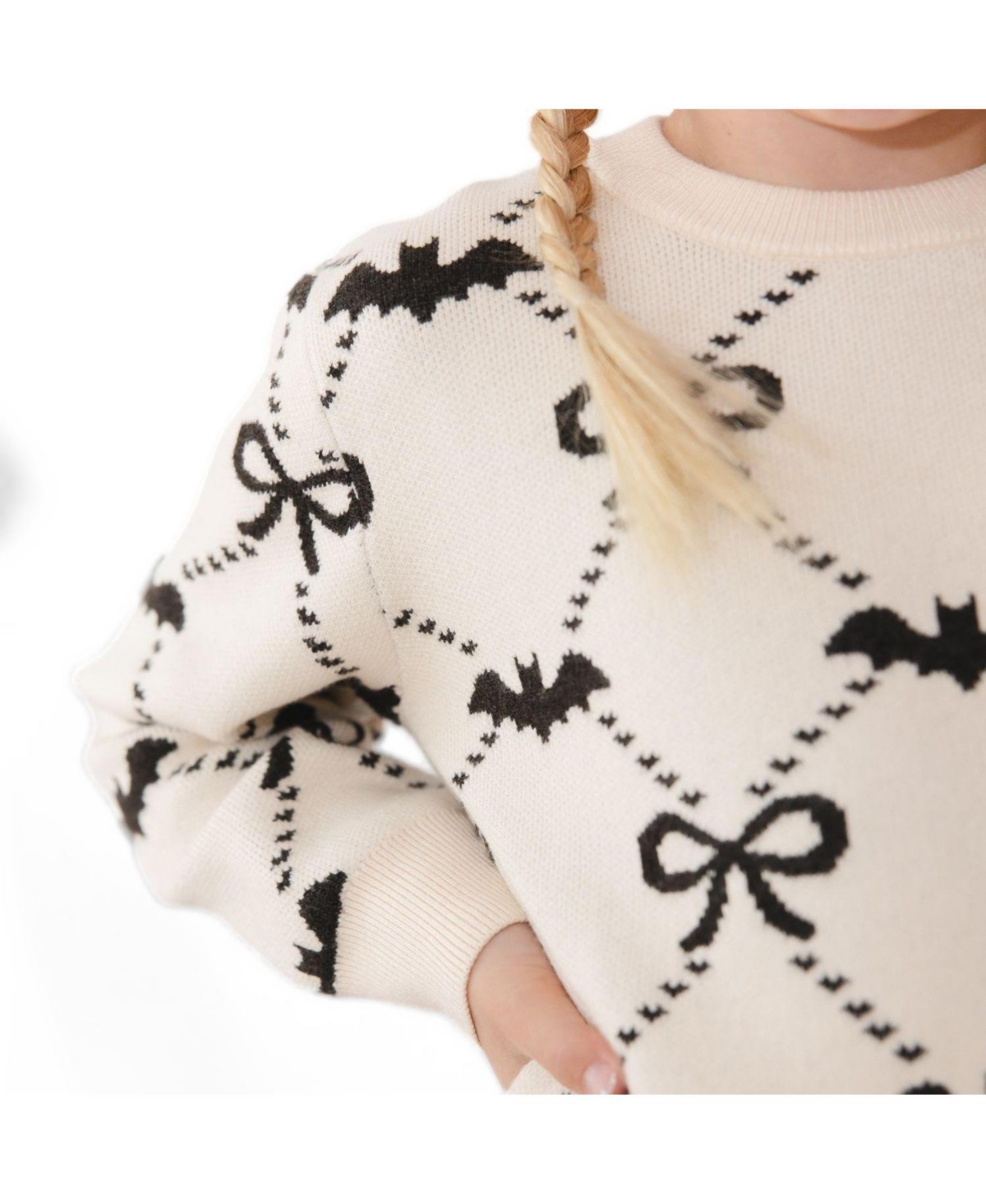 Sweet Wink Little Girls (5-8) Bat Trellis Halloween Sweater