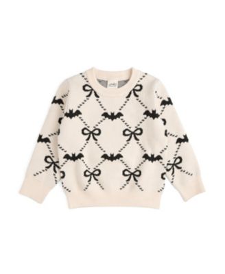 Little Girls (5-8) Bat Trellis Halloween Sweater