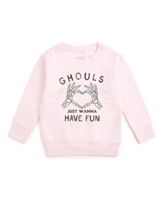 Little Girls 5-8 Ghouls Just Wanna Have Fun Halloween Sweatshirt