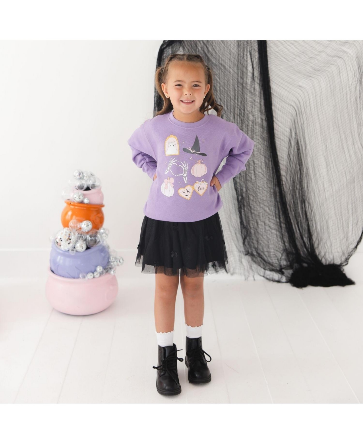 Sweet Wink Toddler Girls 2T-4T Spooky Girlie Halloween Sweatshirt