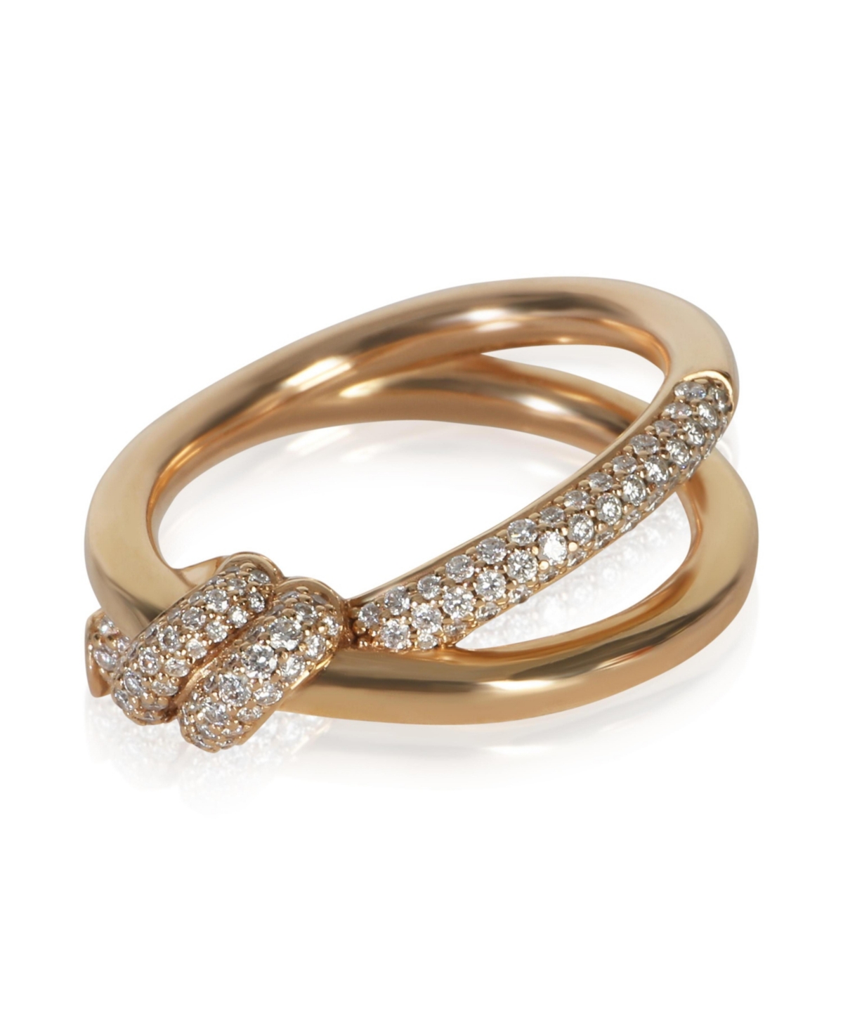 Pre-Owned Tiffany & Co Rose Gold Diamond Double Row Knot Ring - Rose gold