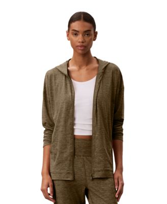 Women's Melange Lightweight Hooded Jacket