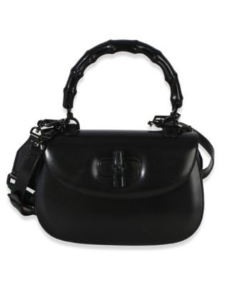 Black Monochrome Boarded Dyana Lux Medium Bamboo 1947 Top Handle Bag