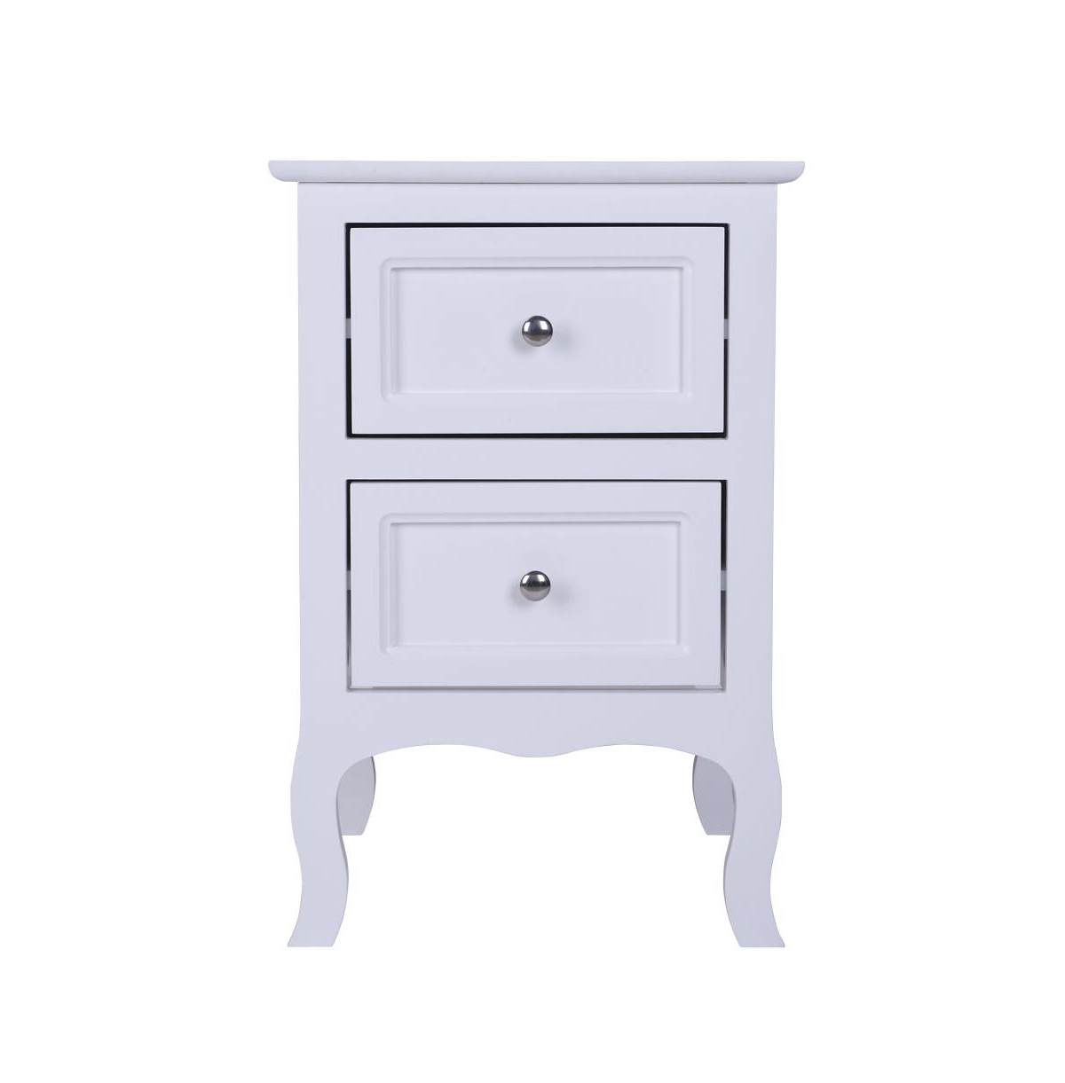 Slickblue Two-Tier Nightstand Table with Large Storage Shelf for Bedroom