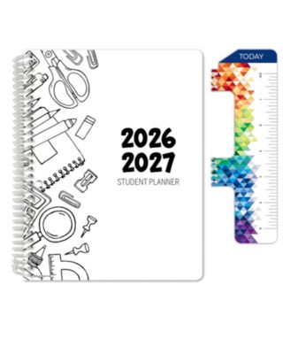 Middle High School Student Planner Weekly Monthly Academic Matrix With Ruler Bookmark Stickers Study Resource Pages