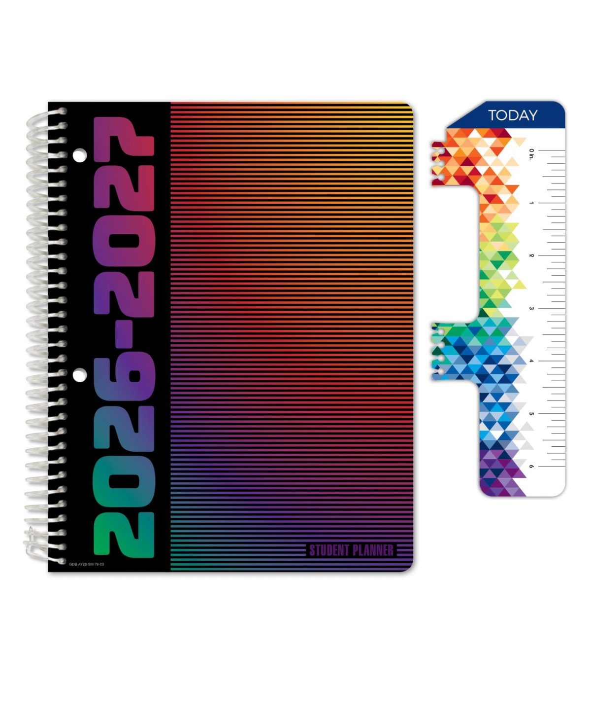 Danrong Middle High School Student Planner Weekly Monthly Academic Matrix With Ruler Bookmark Stickers Study Resource Pages - Triple stripe 8.5" x 11"