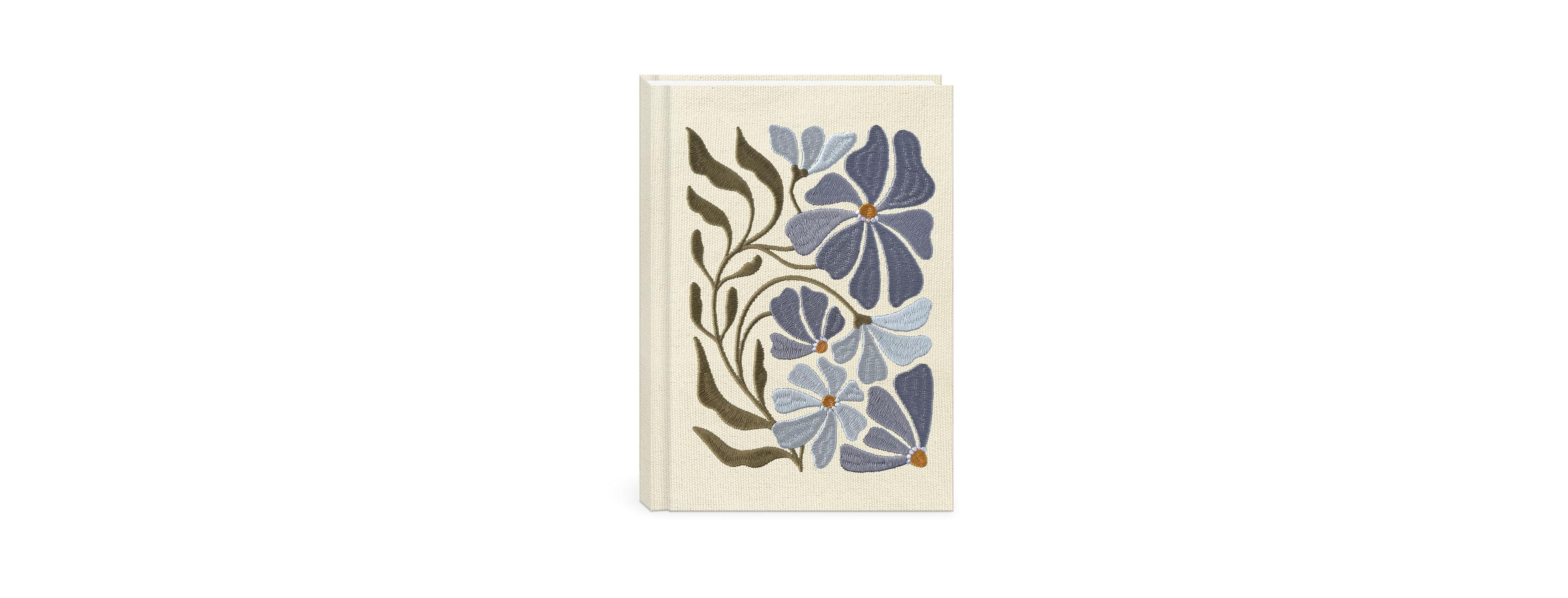 Danrong Embroidered Canvas Hardcover Journal Lined Pages