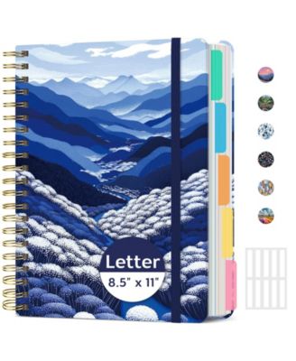 Twilight Bloom 5 Subject Spiral Notebook College Ruled Hardcover Journal For Work Study Organization