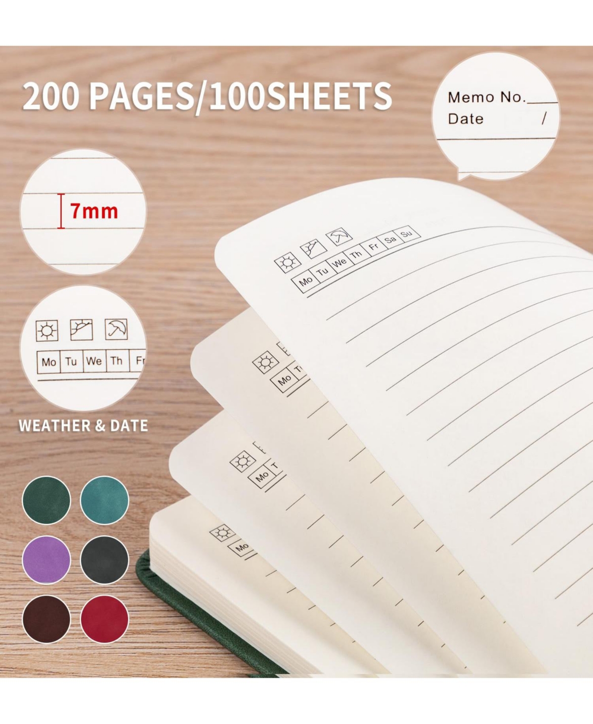 Danrong Hardcover Lined Journal Notebook Thick Paper Lay Flat Elastic Closure Ribbon Bookmark