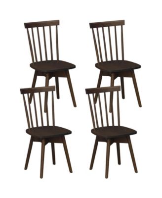 Windsor Dining Chairs Set of 4 with Swivel Seat and Rubber Wood Frame