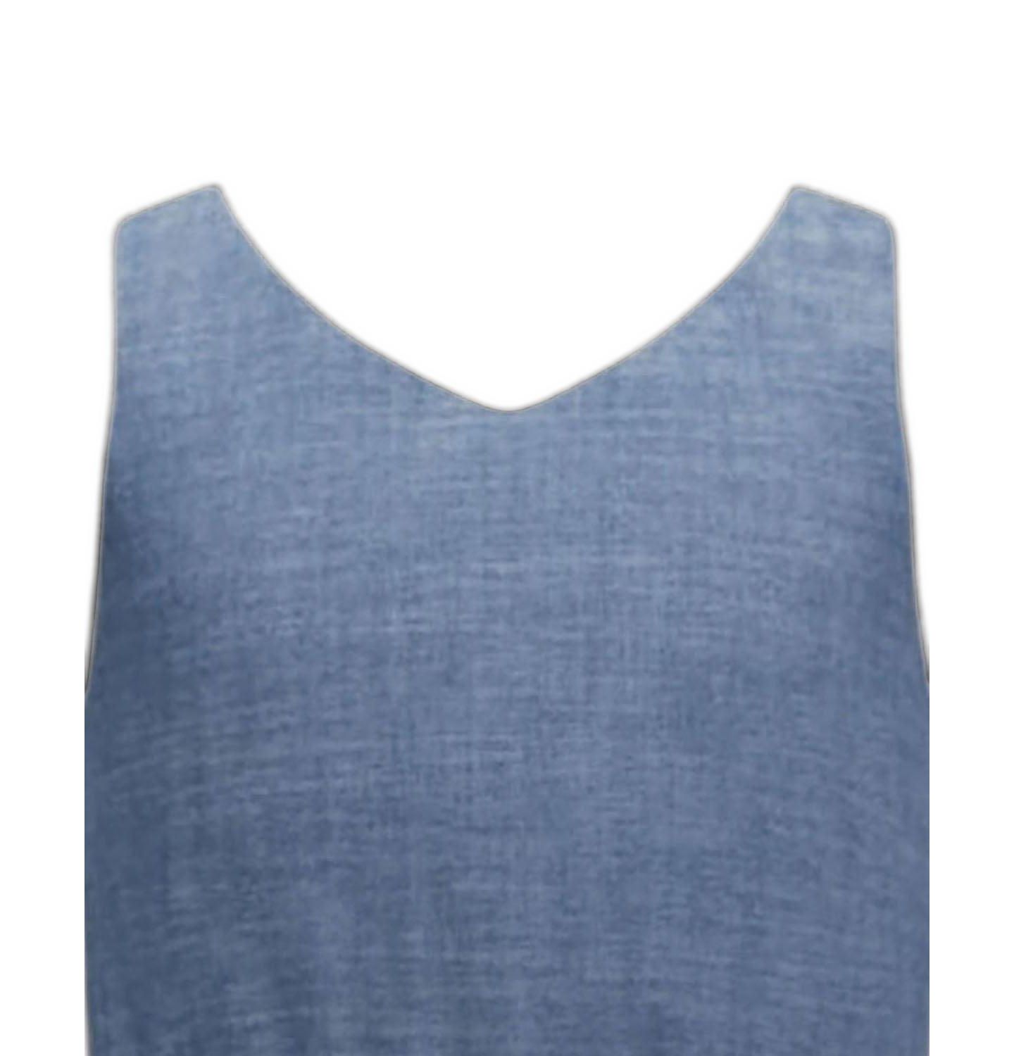 Платья Hope & Henry Organic V-Neck Chambray Jumper для девочек, цвет: Шамбре — фото 3