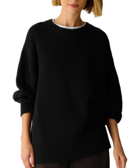 Женский свитер Eileen Fisher Generational Oversized Crewneck Lightweight, цвет: Чёрный