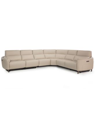Placido Leather 6-Piece 3 Power Motion Sectional Sofa