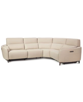 Placido Leather 4-Piece Motion Sectional Sofa