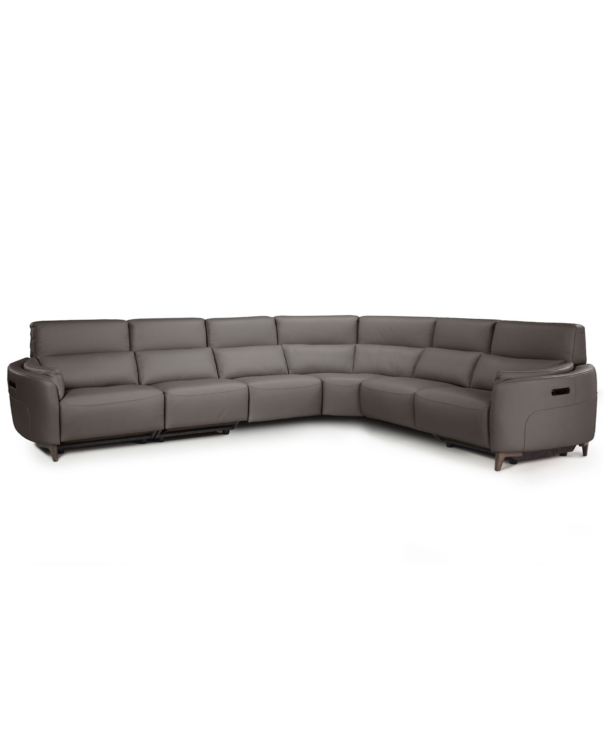 Nicoletti Home Placido Leather 6-Piece 3 Power Motion Sectional Sofa, Macy's Exclusive