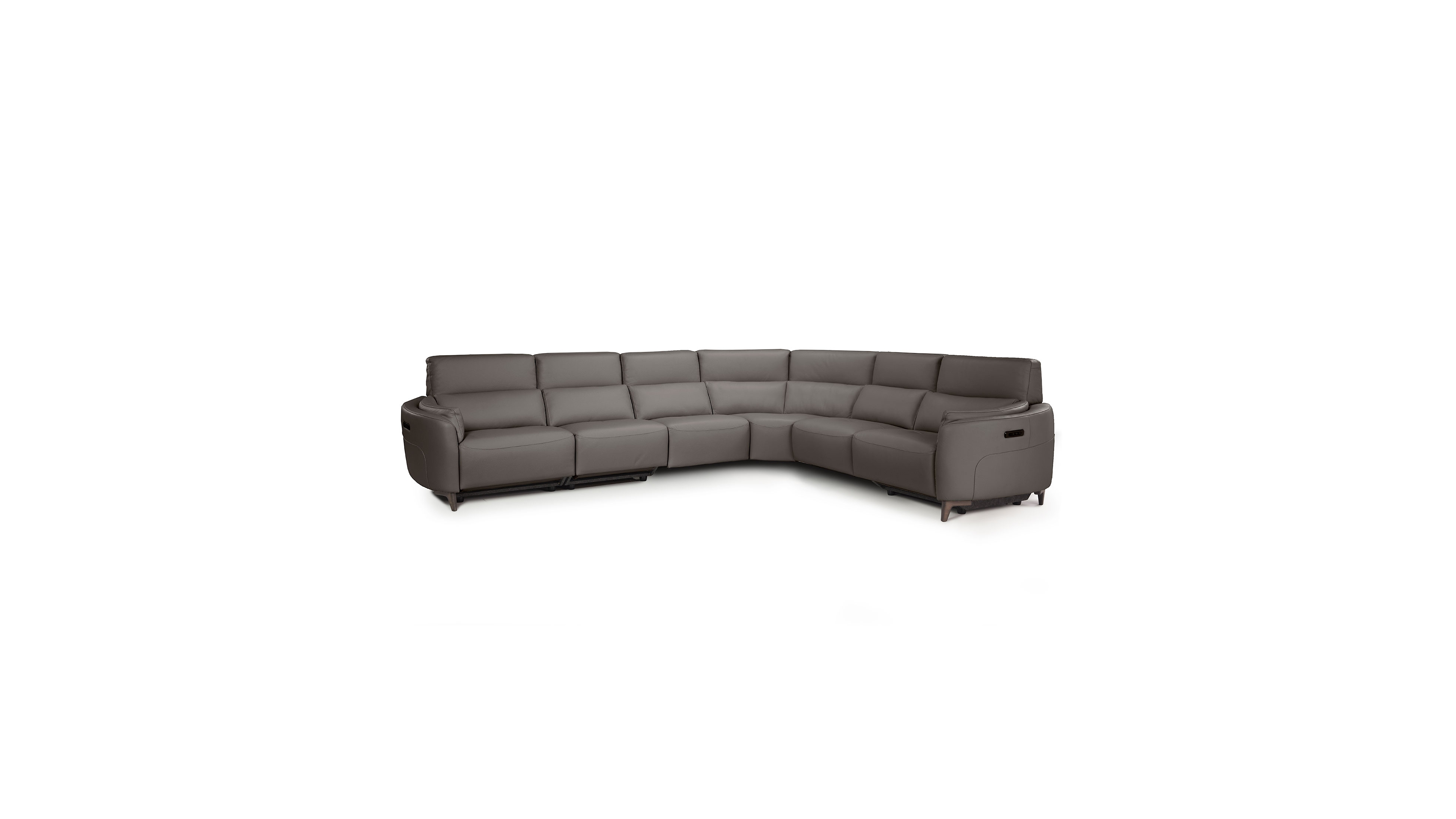 Nicoletti Home Placido Leather 6-Piece 3 Power Motion Sectional Sofa, Macy's Exclusive