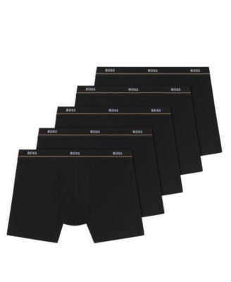 Men's Essential Cotton-Blend Logo Boxer Briefs, 5-Pack