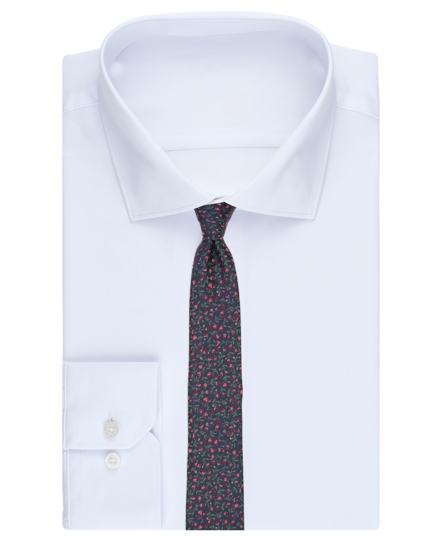 Мужской галстук Bar III Floral-Print Skinny Tie, цвет: Тёмно-синий — фото 3