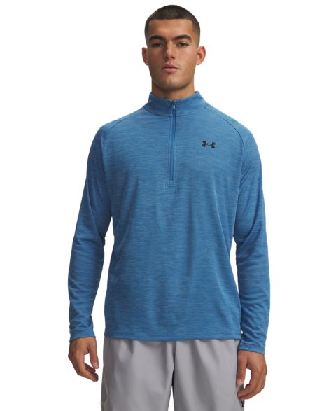 Мужской свитшот Under Armour UA Tech Space-Dyed Half-Zip Performance, цвет: Синий / Чёрный