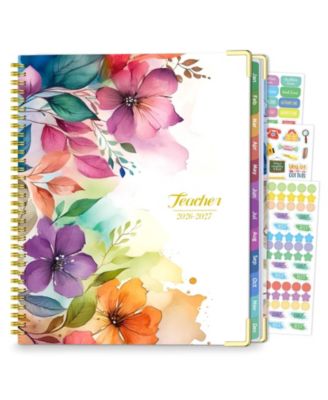 Teacher Planner Academic Year Lesson Book Monthly Weekly Planning Pages Spiral Hardcover Thick No Bleed Paper