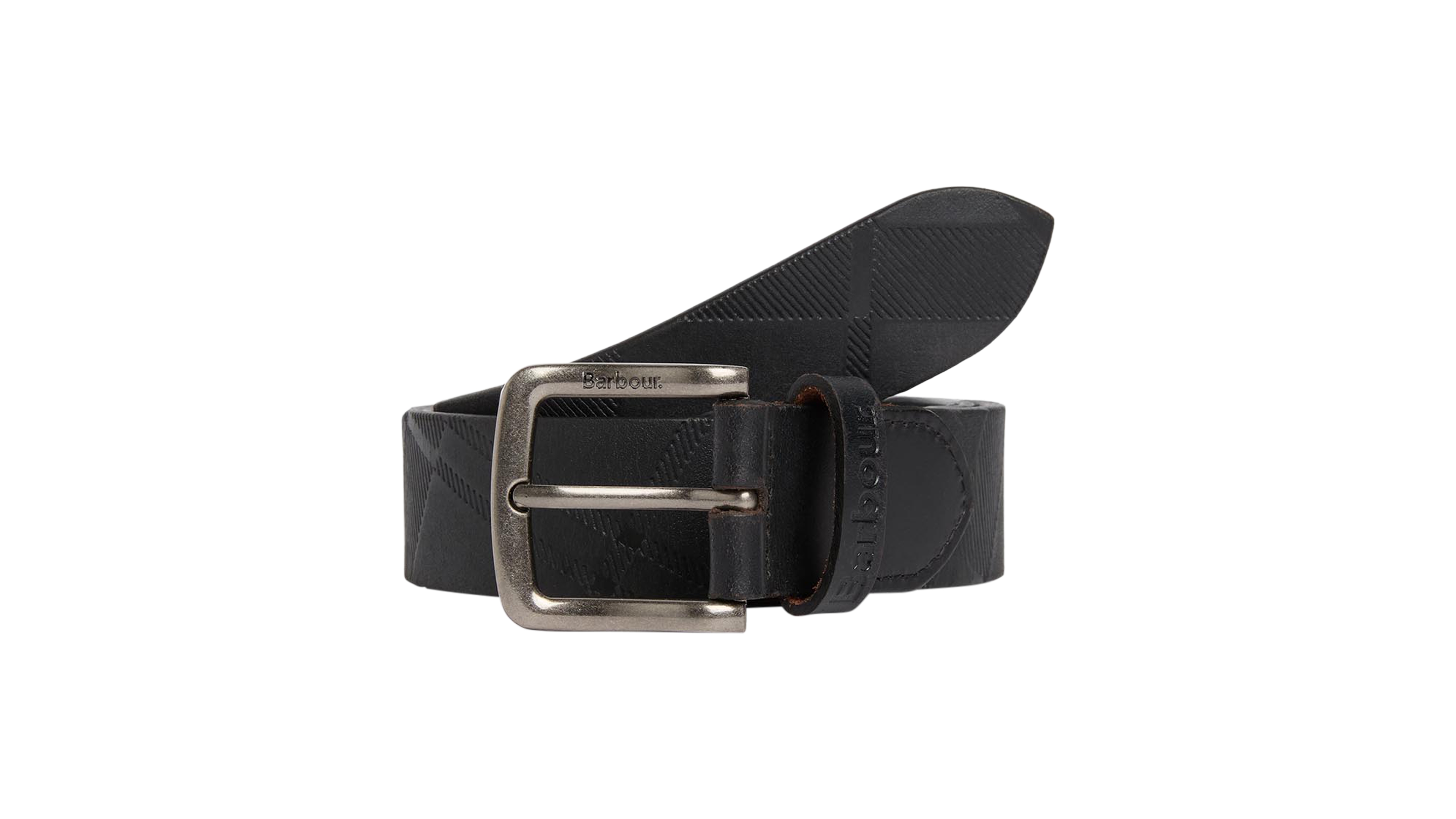 Barbour Men's Irvine Leather Aged-Brass Buckle Belt