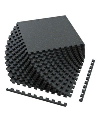 0.79" Thick Gym Flooring Exercise Equipment Workout Mats with Rubber Top Slate