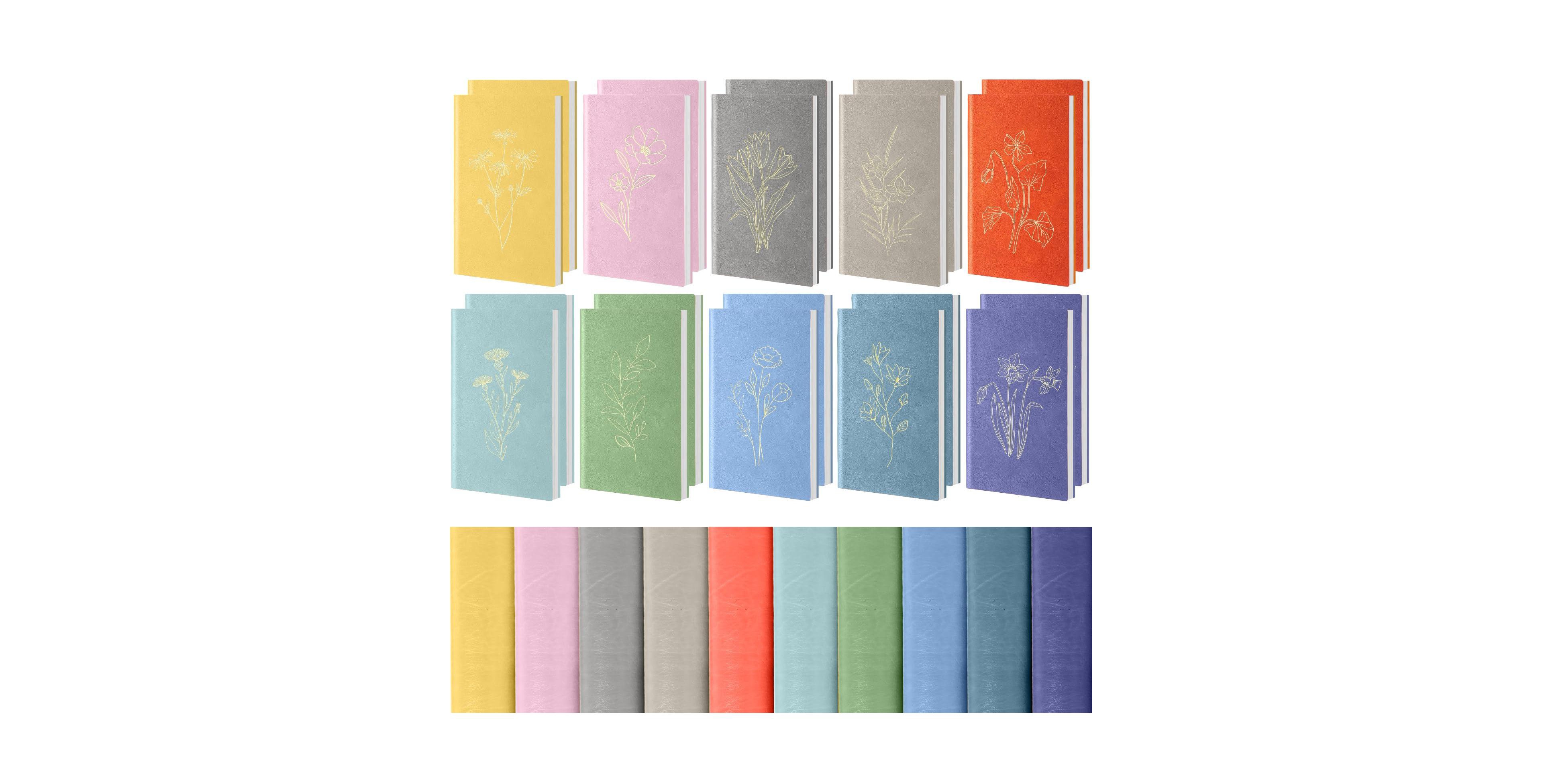 Danrong Pu Leather Floral Lined Journals Hardcover A6 Bulk Ruled Notebooks For School Office Writing