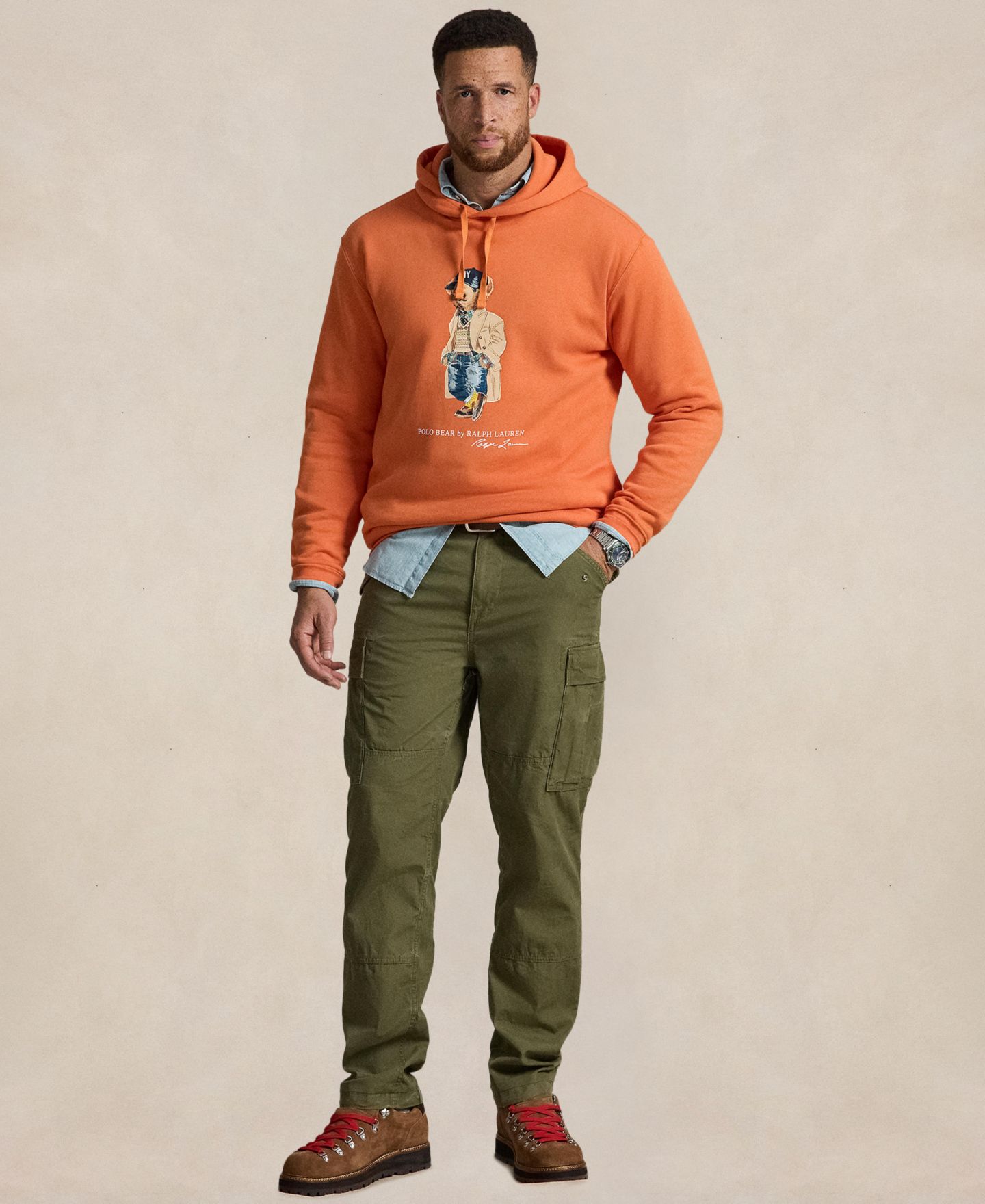 Мужские брюки-карго Polo Ralph Lauren из холста, цвет: Оливковый — фото 2