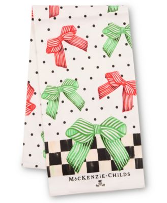 Holiday Bow Printed Dish Towel