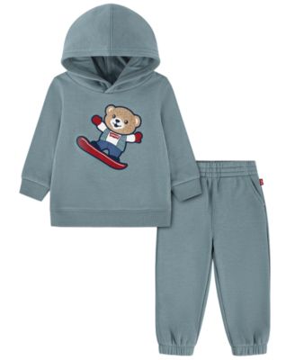 Baby Boys' Long-Sleeve Snowboarding Bear Hoodie and Joggers, 2-Piece Set