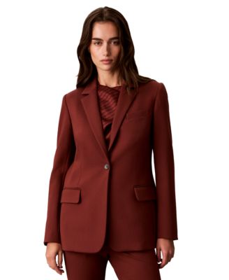 Women's Notch Collar One-Button Jacket