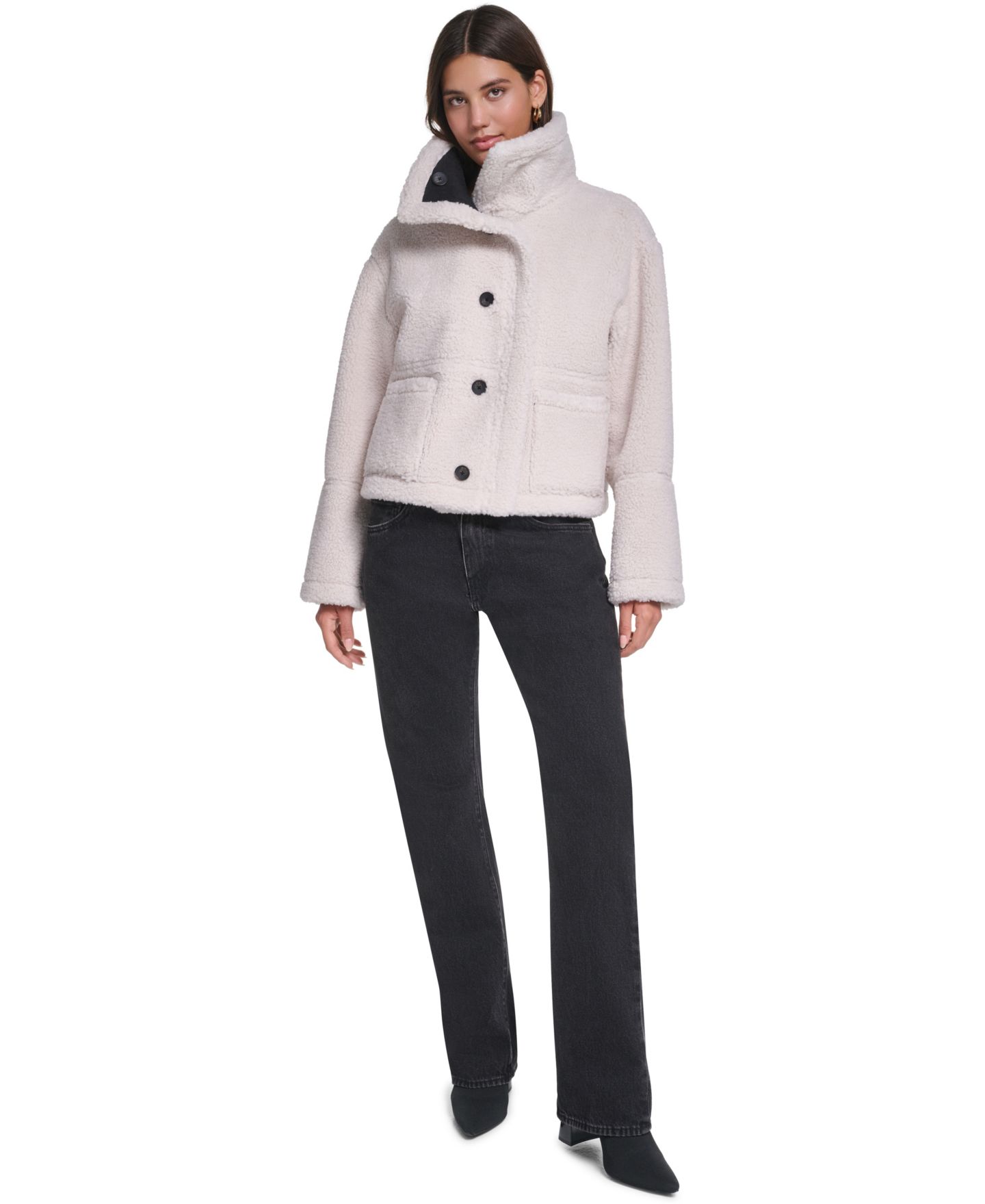 Женская куртка Levi's Reversible Faux Shearling, цвет: Берёзовый чёрный — фото 2