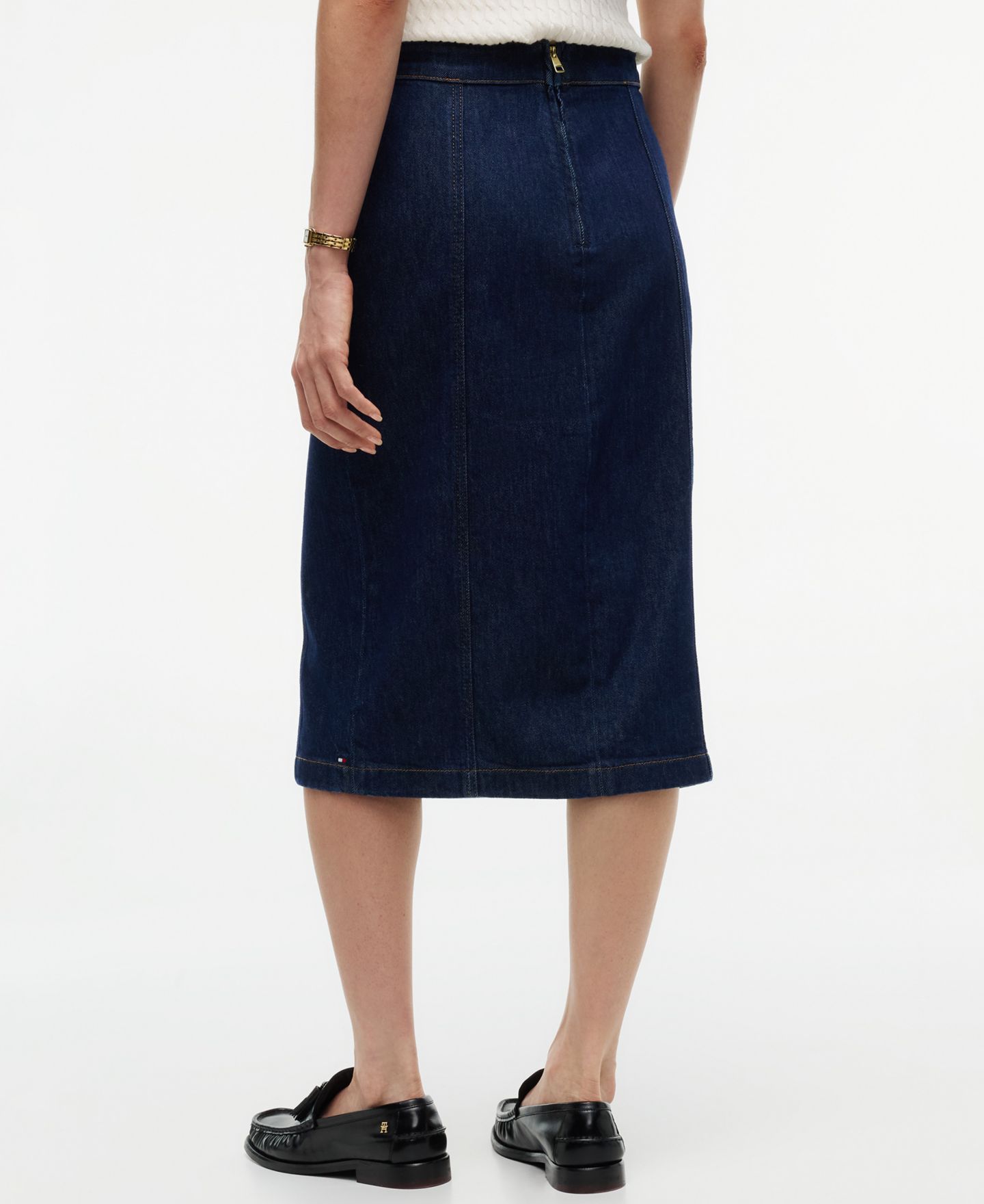 Женская юбка Tommy Hilfiger Claire High-Waisted Midi Denim Skirt, цвет: Roy — фото 4