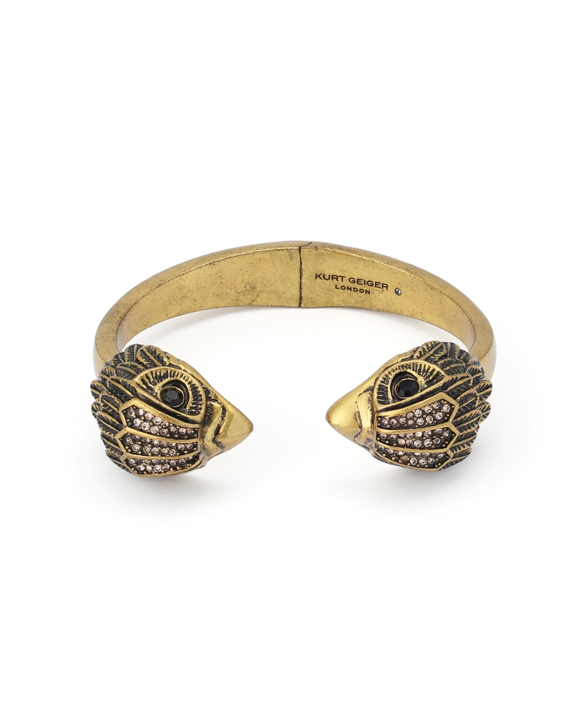 Michael Michael Kors Crystal Signature Eagle Bangle Bracelet - Antique Gold