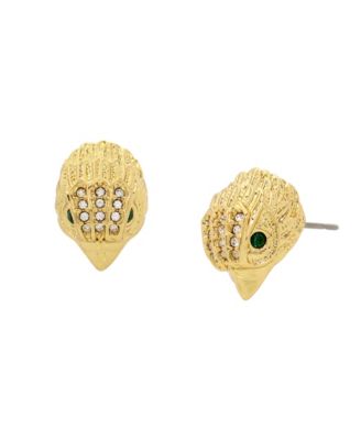 Gold-Tone Glass Crystal Signature Eagle Stud Earrings