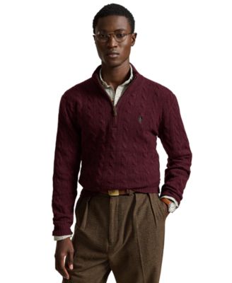 Men's Cable-Knit Quarter-Zip Sweater