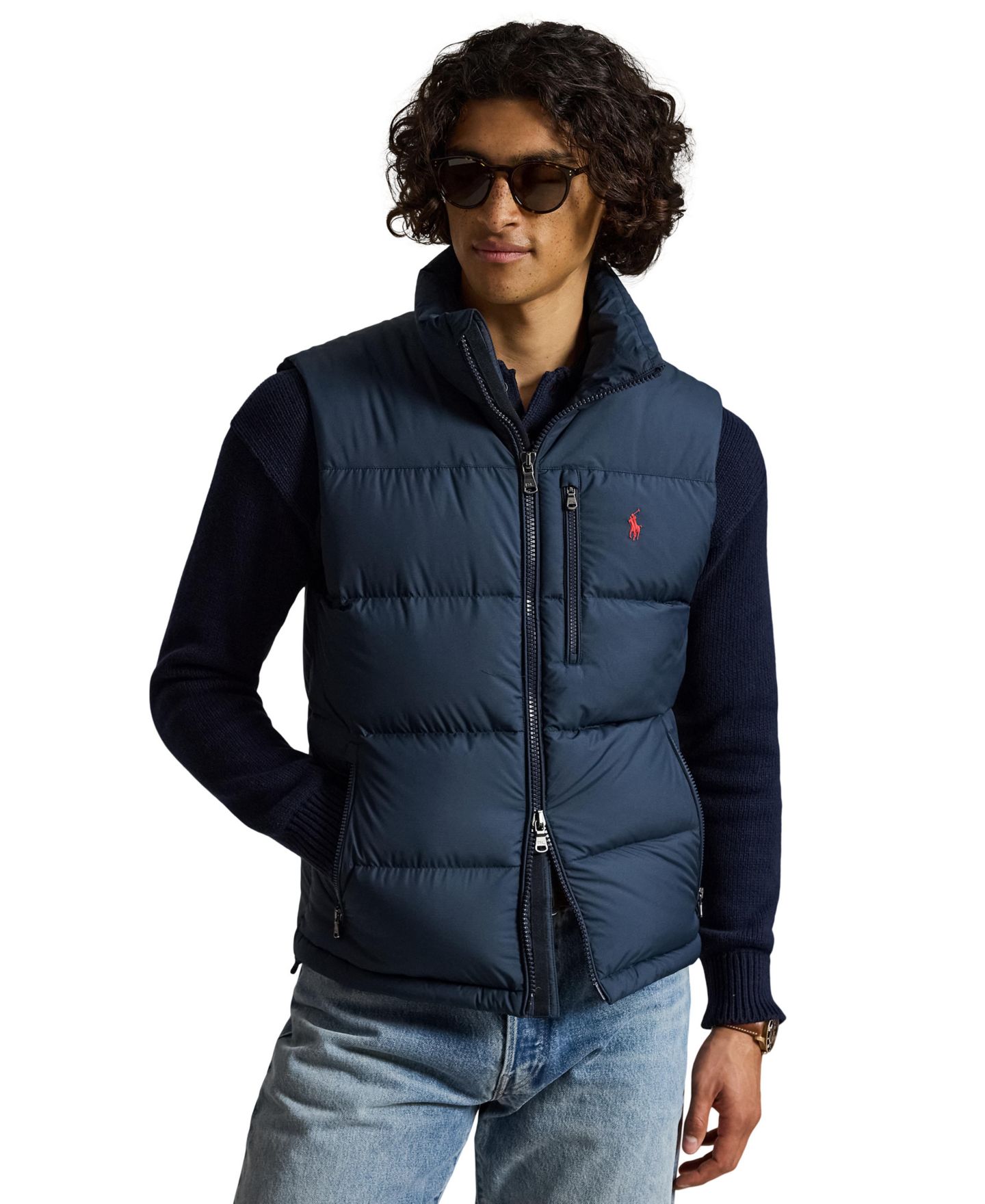 Мужской пуховый жилет Polo Ralph Lauren The Gorham, цвет: Тёмно-синий — фото 1