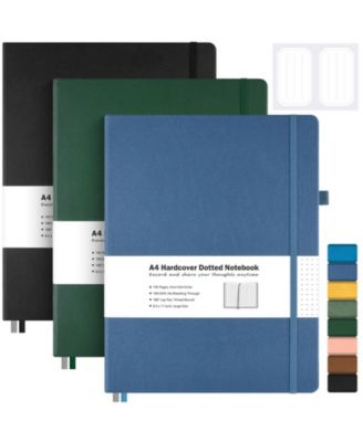 Hardcover Dotted Journal 3 Pack Thick No Bleed Paper Lay Flat Smooth Writing For Work School