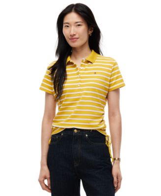 Women's Short-Sleeve Drawstring Polo Shirt
