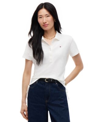Women's Short-Sleeve Drawstring Polo Shirt