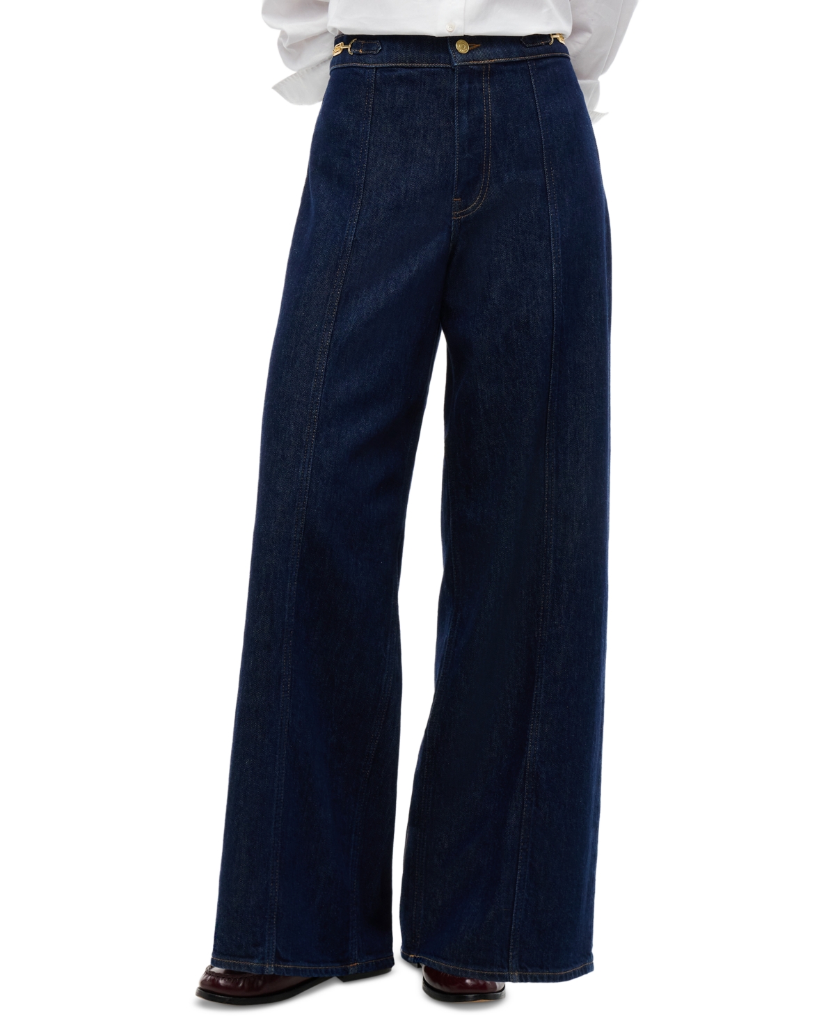 Tommy Hilfiger Women's Indie High-Rise Wide-Leg Jeans - Roy