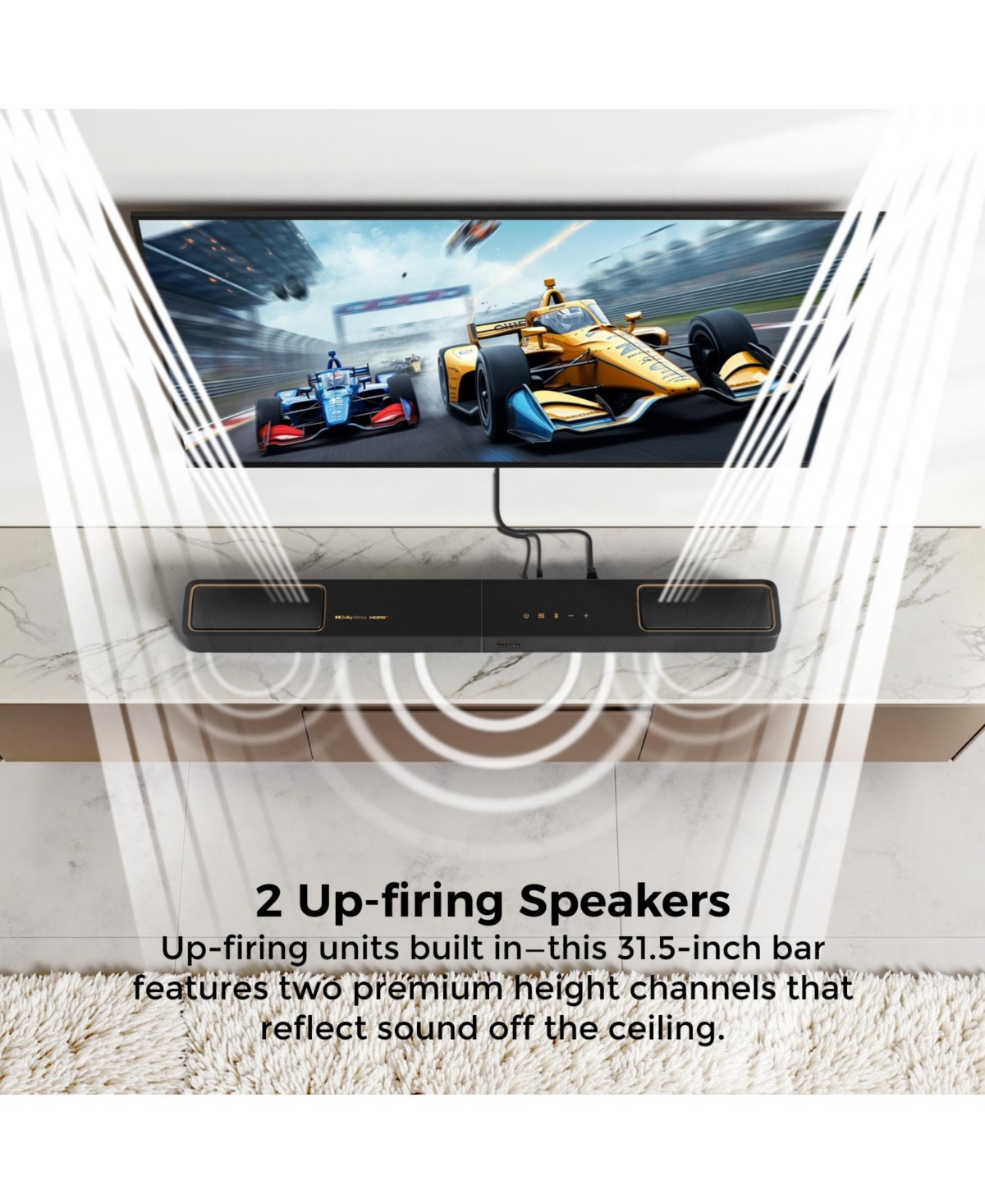 Ultimea Skywave F40 Boom 5.1.2ch Sound Bar with Dolby Atmos, Surround Sound System for Tv with 2 Surround Speakers, 460W