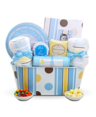 Welcome to the World Baby Boy Gift Basket, 7-Pieces