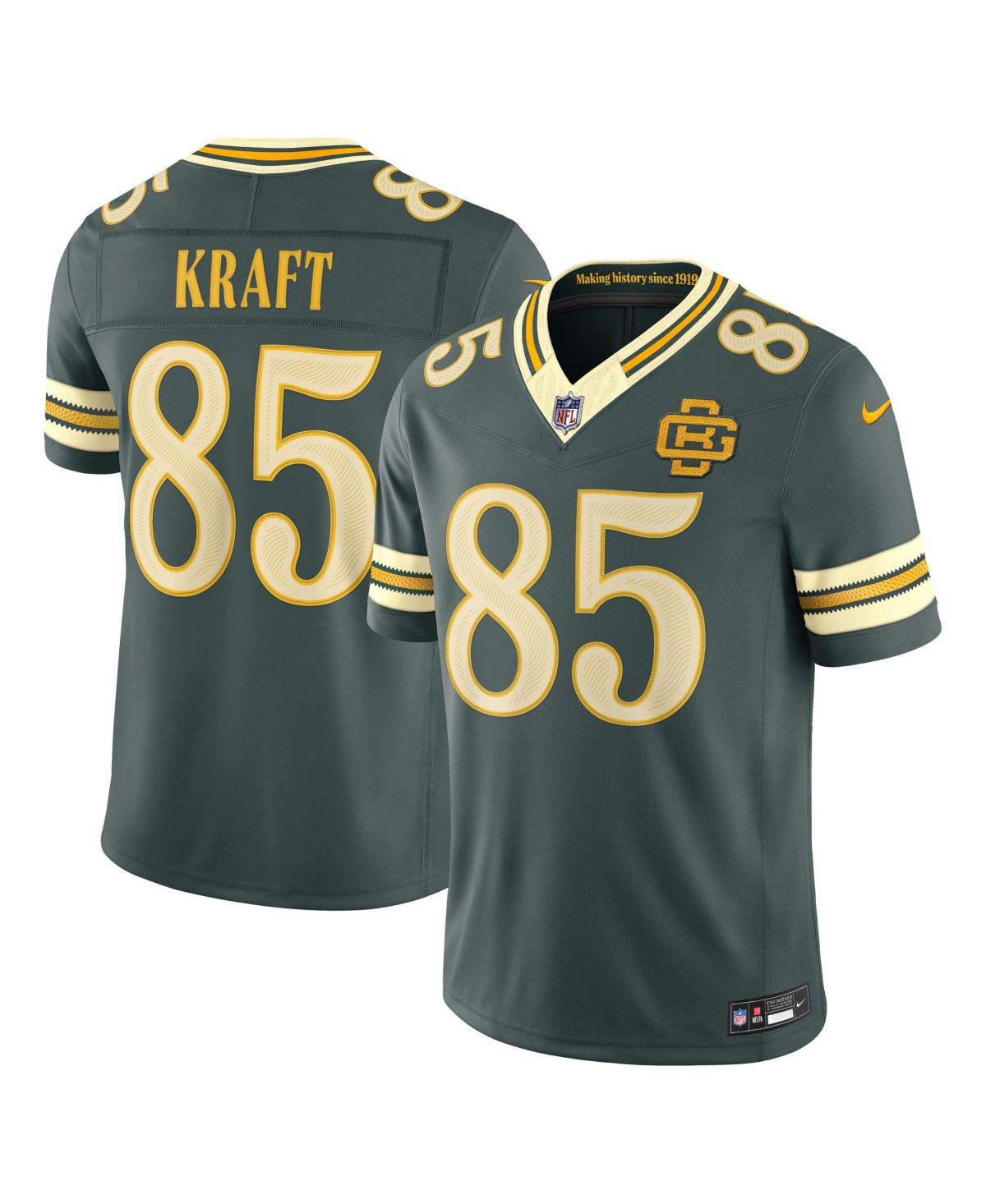 Nike Men's Tucker Kraft Green Bay Packers 2026 Rivalries Collection Vapor F.u.s.e Stitched Limited Jersey