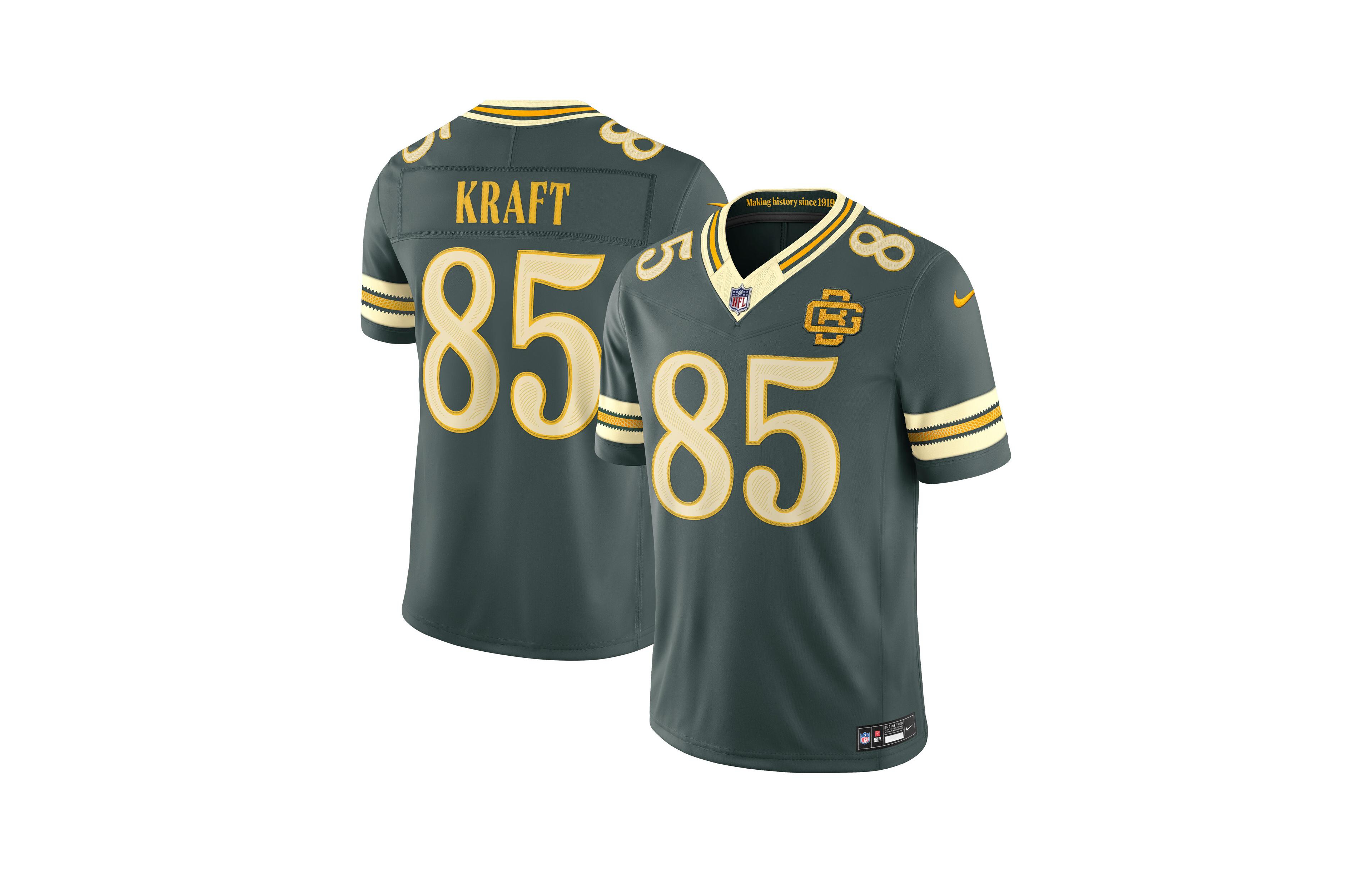 Nike Men's Tucker Kraft Green Bay Packers 2026 Rivalries Collection Vapor F.u.s.e Stitched Limited Jersey
