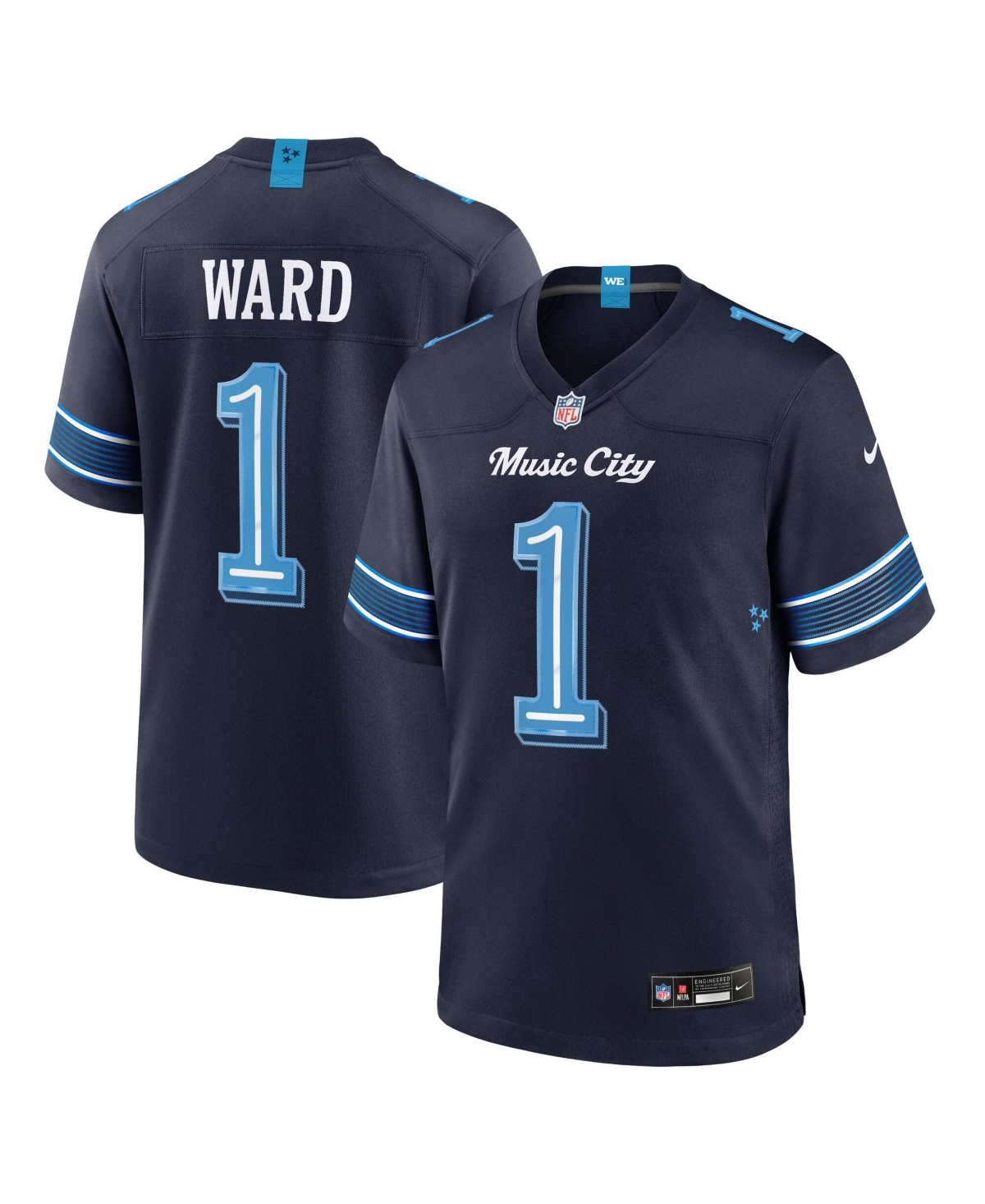 Nike Men's Cameron Ward Navy Tennessee Titans 2026 Rivalries Collection Game Jersey