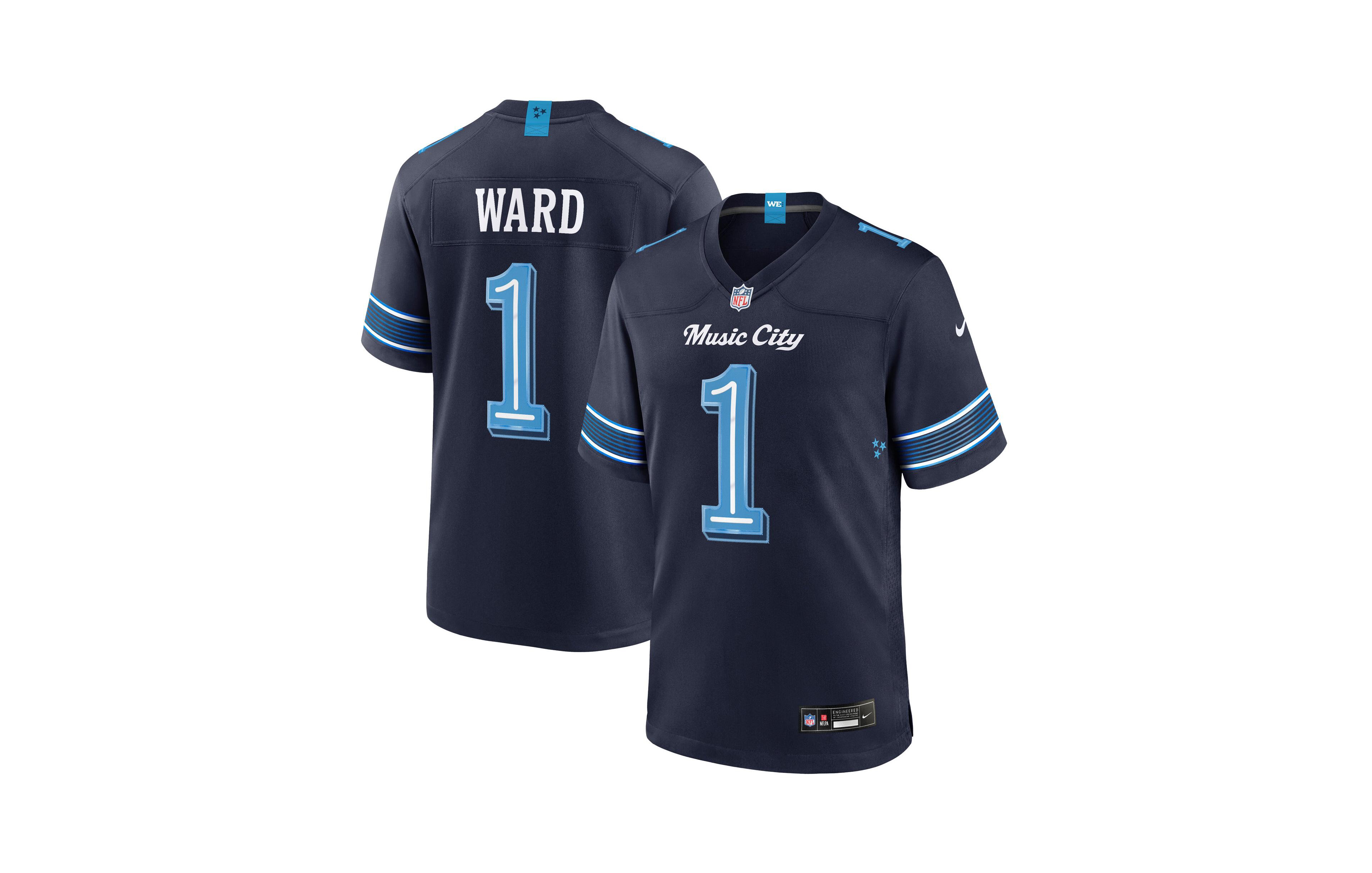 Nike Men's Cameron Ward Navy Tennessee Titans 2026 Rivalries Collection Game Jersey