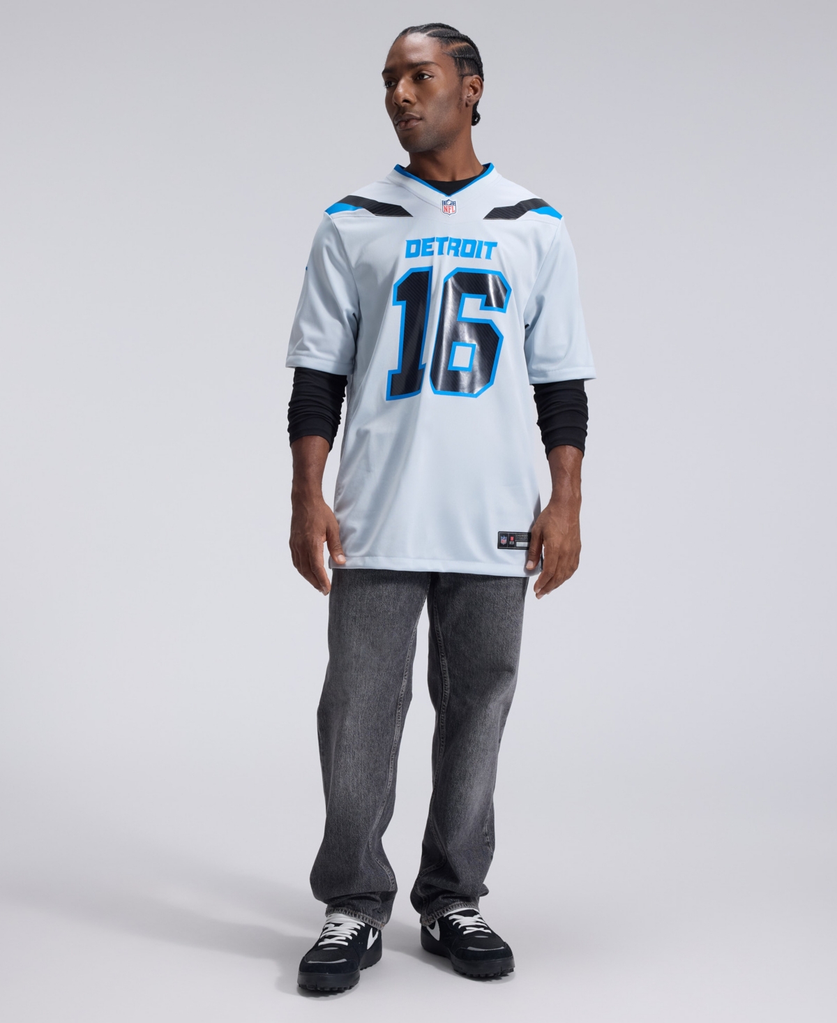 Nike Men's Jared Goff Silver Detroit Lions 2026 Rivalries Collection Game Jersey