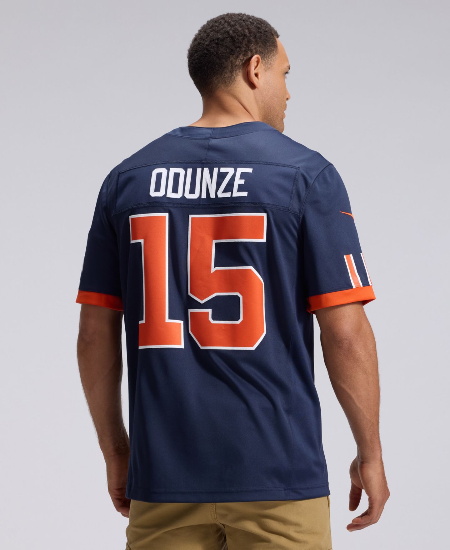 Мужской топ Nike Rome Odunze Navy Chicago Bears 2026 Rivalries Collection Vapor F.U.S.E Stitched Limited Jersey — фото 2