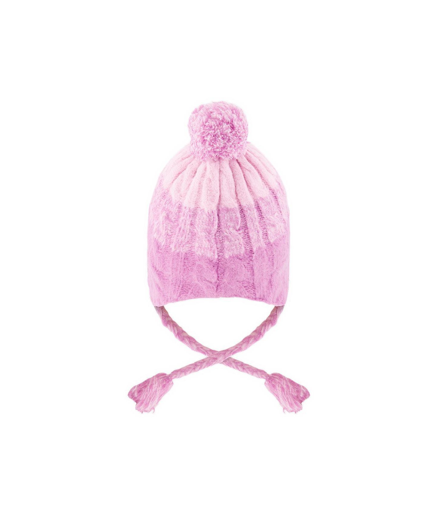 Шапка Deux par Deux Cable-Knit Pompom Braided Ear Flap Beanie для девочек, цвет: Фиолетовый — фото 2